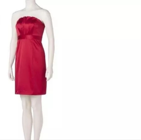 The Limited Red Satin Fold Front Strapless Dress - NWT - SIZE 0 - Picture 3 of 7
